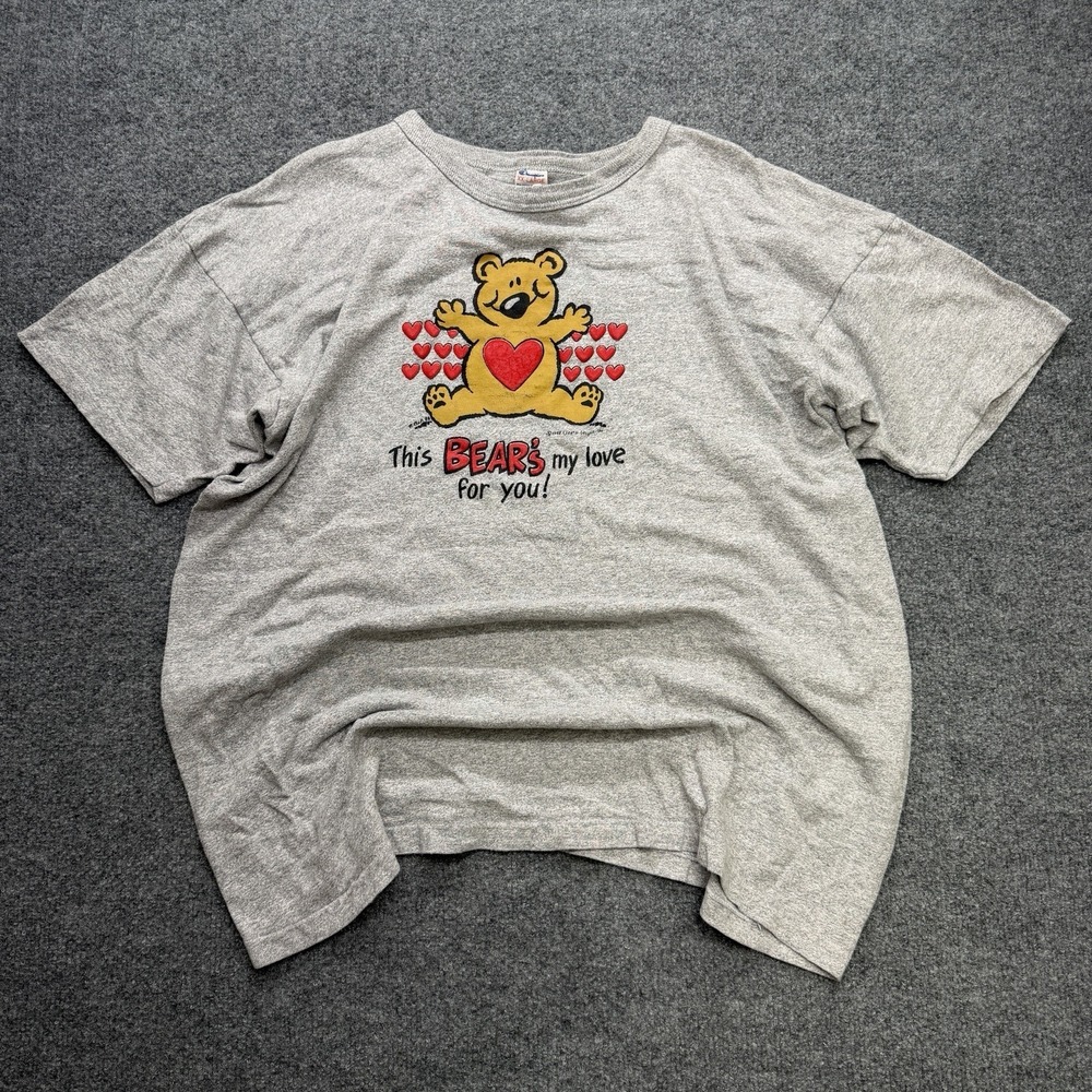 Champion 80s Men's T Shirt Graphic Print Teddy Bear Size XXL Vintage